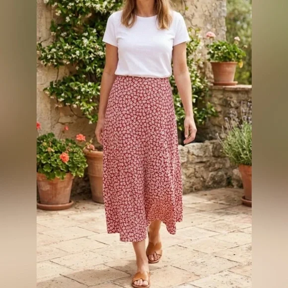 Reformation Red Floral Zoe Skirt - Picture 5 of 10